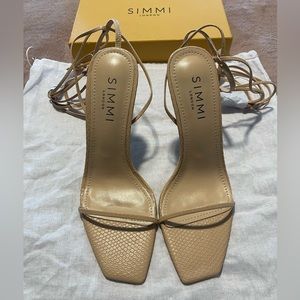 Heatwave Nude Faux Snake lace up stiletto